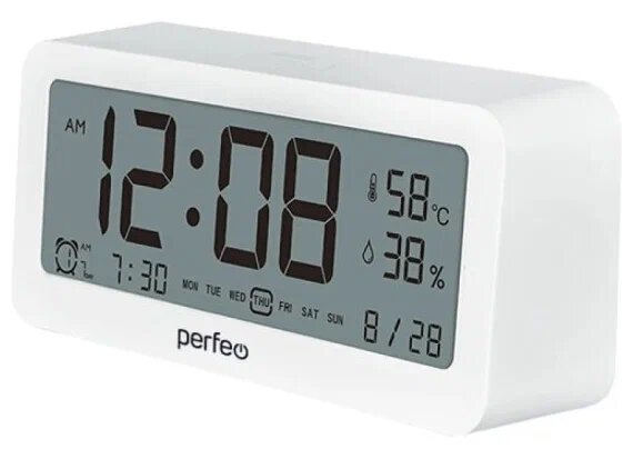 Часы-метеостанция Perfeo "Vento", белый (PF_C3574)
