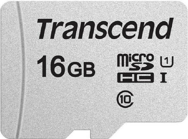 Карта памяти Карта памяти Transcend 300S microSDHC 16Gb UHS-I Cl10 + адаптер, TS16GUSD300S-A