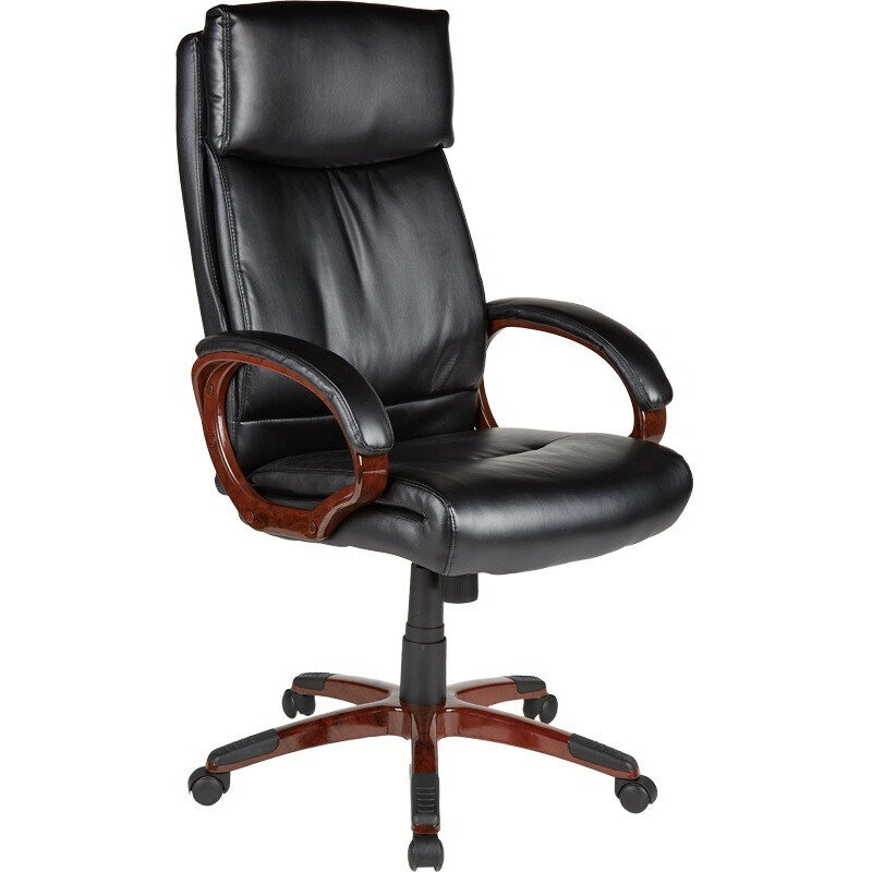 Кресло для руководителя EChair-628 TR черное (рециклированная кожа/пластик)