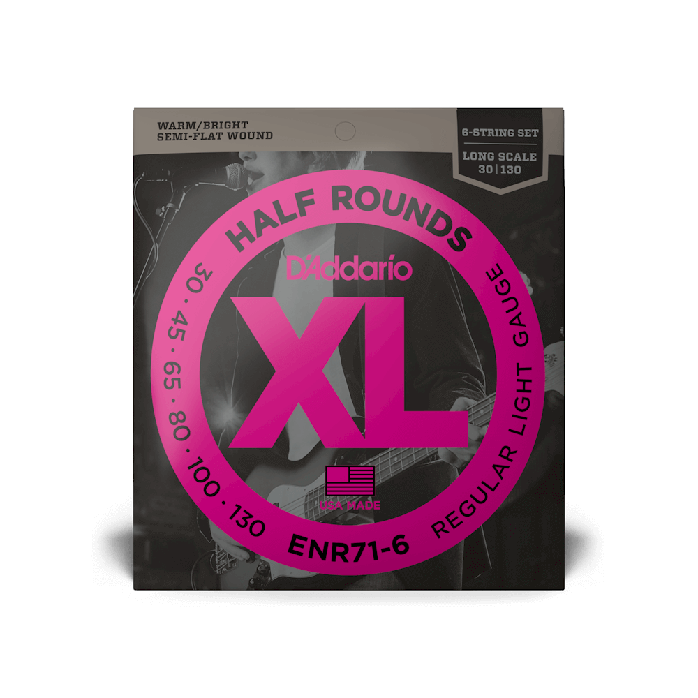 D'Addario ENR71-6 XL HALF ROUNDS комплект струн для 6 струнной бас-гитары 30-45-65-80-100-130