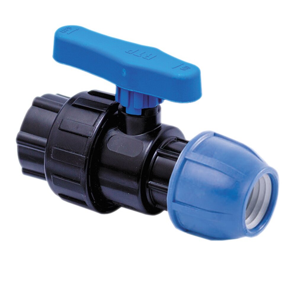 фото Кран шаровый для труб ПНД, 25х1"В обжим, пластик