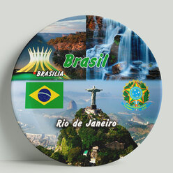Декоративная тарелка Бразилия. Коллаж, 20 см