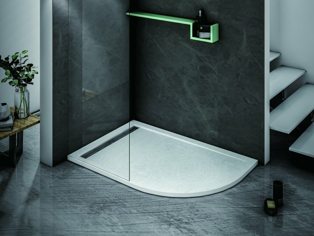 Душевой поддон из искусственного мрамора Cezares TRAY-AS-RH-120/80-30-W-L
