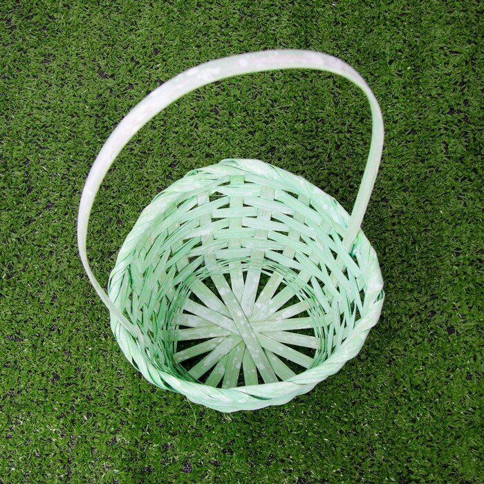 Набор корзин плетёных, бамбук, 3 шт., светло-зелёный цвет - фотография № 2