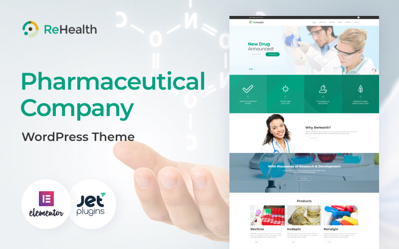 Шаблон Wordpress ReHealth - Medical & Drug Store Theme WordPress