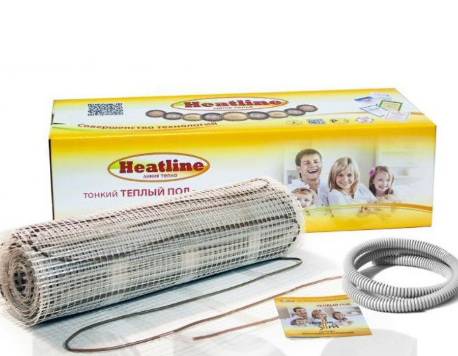 HEATLINE Теплый пол нагревательный мат MS- 375-25 двухжильный 375 Вт 25 м2