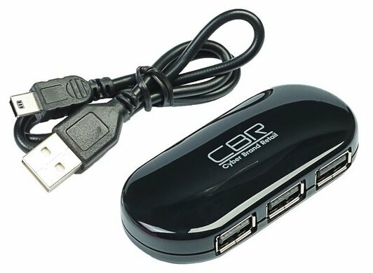 Разветвитель CBR Разветвитель 4 порта USB2.0 CBR CH 130, внешн., черный (ret)