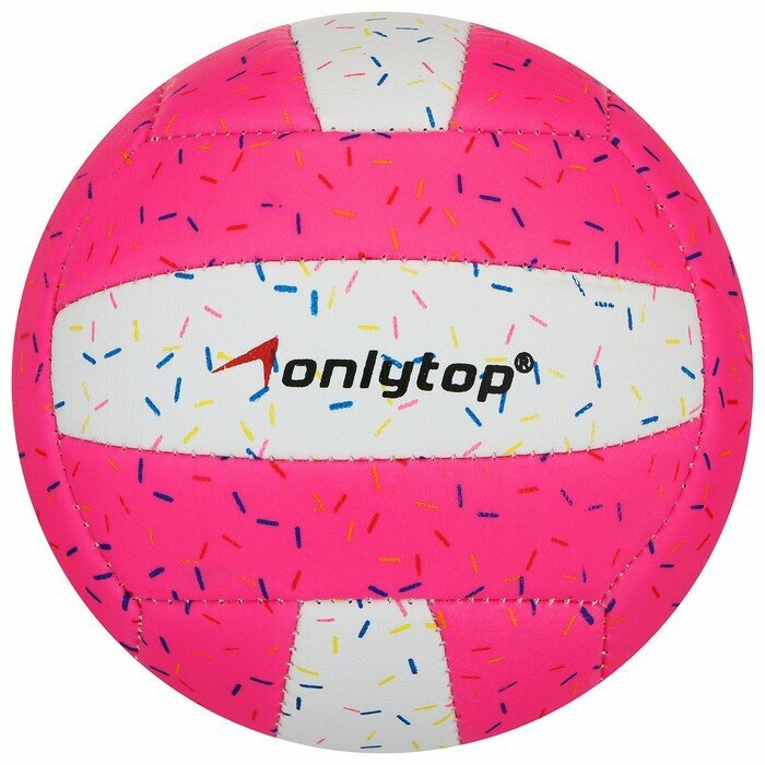 Мяч волейбольный ONLITOP "Пончик", размер 2, 150 г, 2 подслоя, 18 панелей, PVC, бутиловая камера, машинная сшивка./В упаковке шт: 1