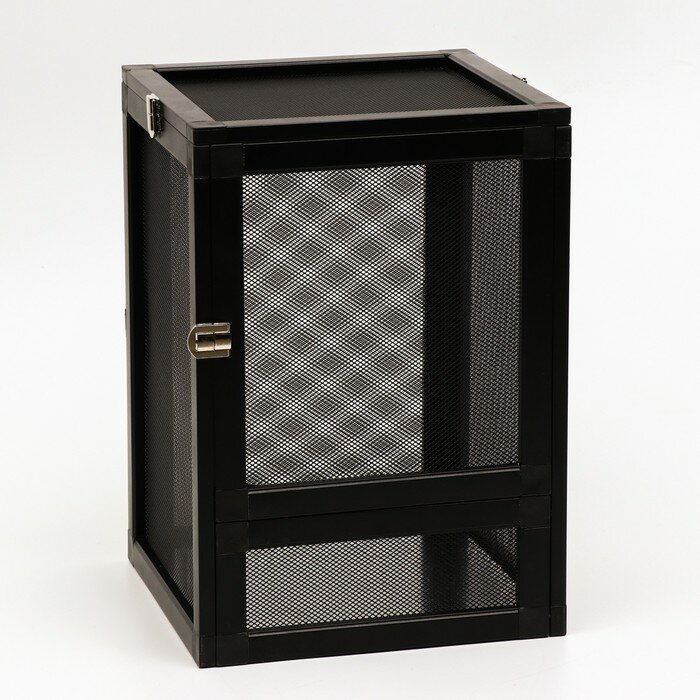 NOMOy Pet Террариум алюминевый, разборный, стенки из алюминиевой сетки, 23 х 23 х 33 см, черный