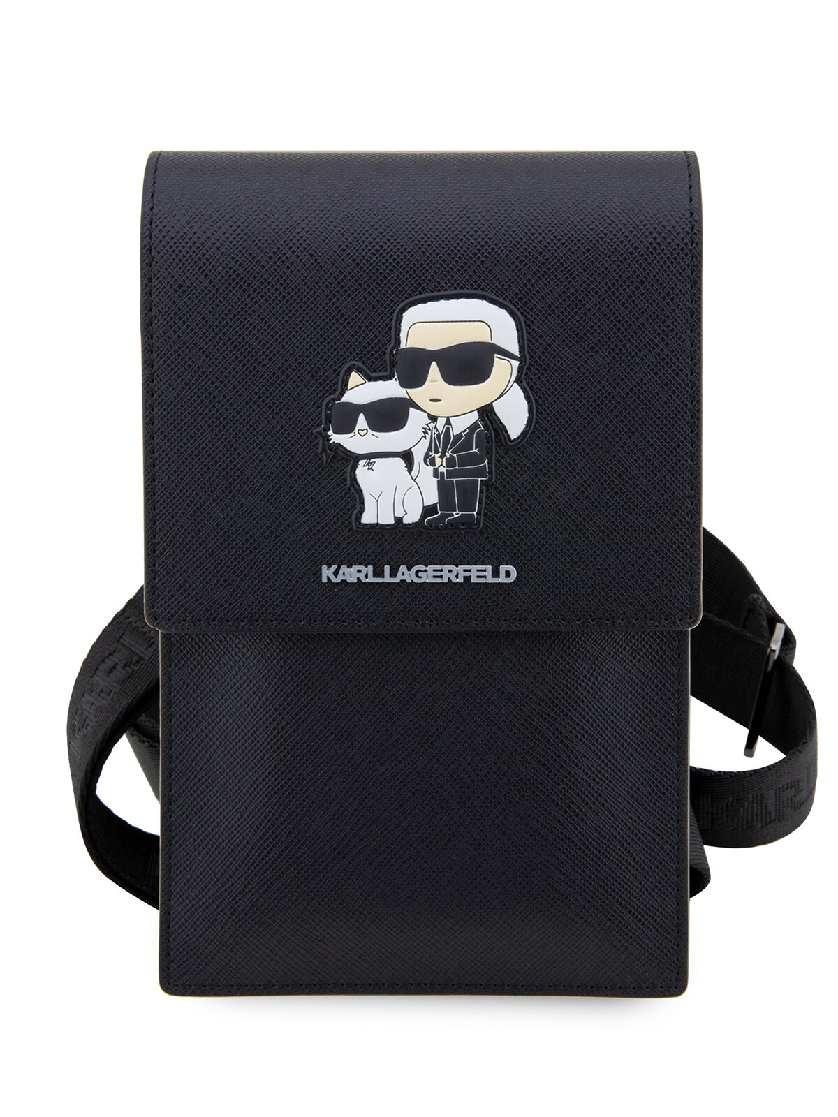 фото Lagerfeld для смартфонов сумка Wallet Phone Bag PU Saffiano Karl & Choupette Black