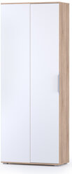 Шкаф для одежды угловой Куба, цвет дуб сонома/белый премиум, ШхГхВ 81,4х38х210,6 см., универсальная сборка