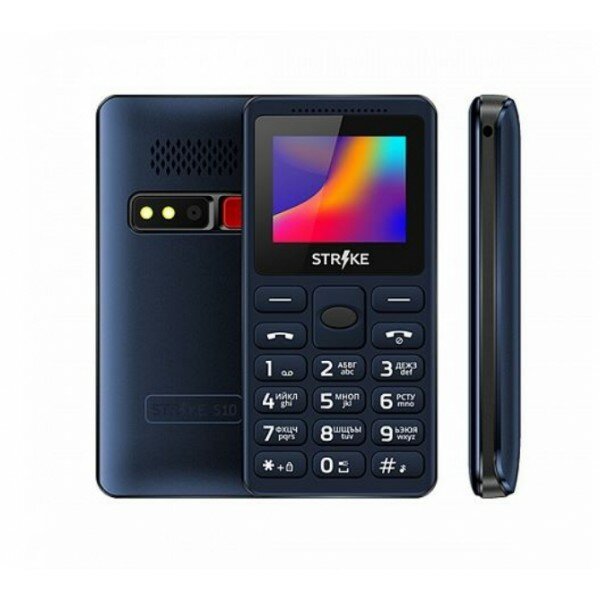 Мобильный телефон BQ Strike S10 Blue SC6531E, 1, 32 Mb, 32 Mb, 2G GSM 900/1800 мГц, Bluetooth Версия 2.1 Экран: 1.77 , 128*160, Основная камера: 0.08