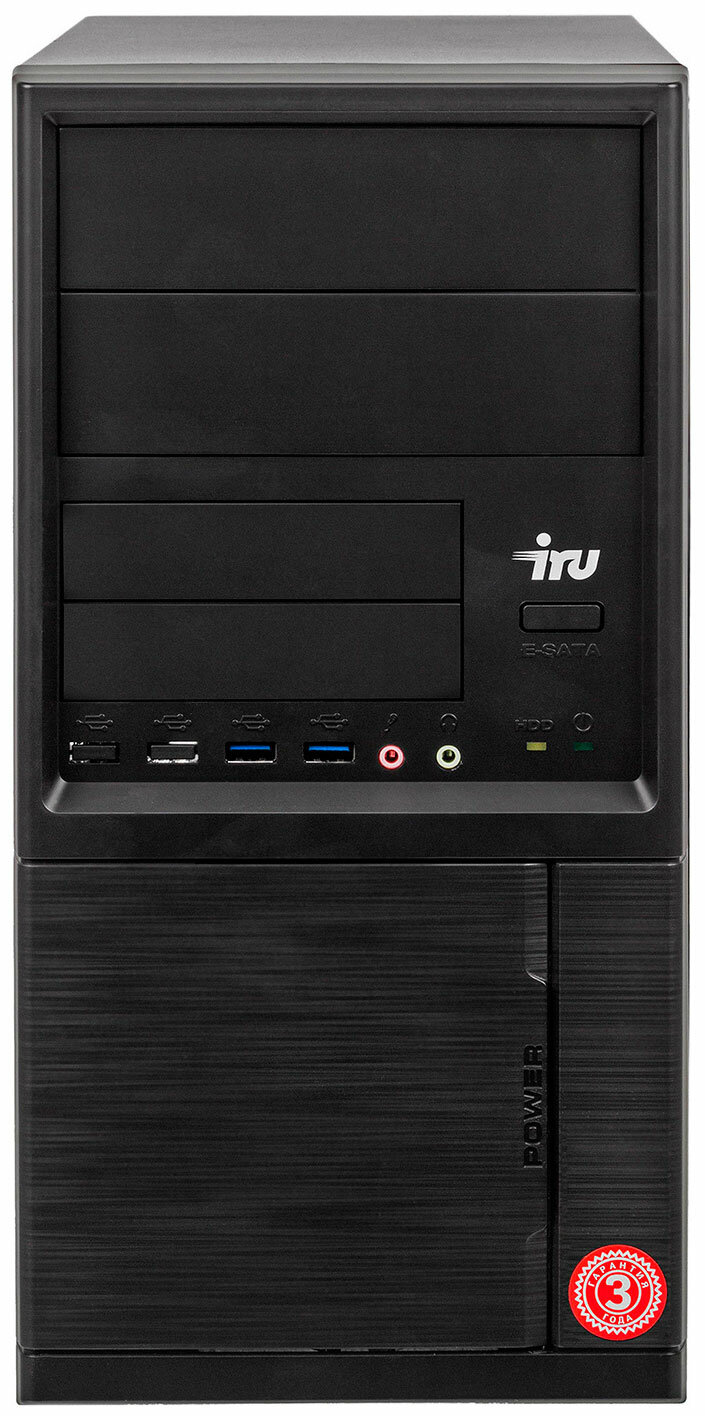 Компьютер iRU Office 312 MT PG G5420/4Gb/SSD120Gb UHDG 610/DOS/черный 1504206