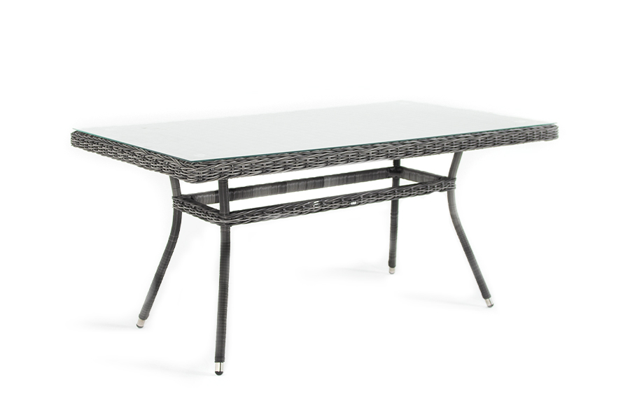 "Латте" плетеный стол из искусственного ротанга 160х90см, графит - фотография № 1