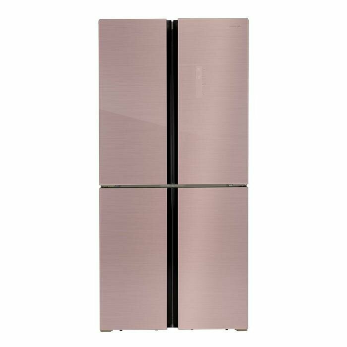 Холодильник HIBERG RFQ-490DX NFGP, Side-by-side, класс А+, 490 л, инверторный, розовый - фотография № 1