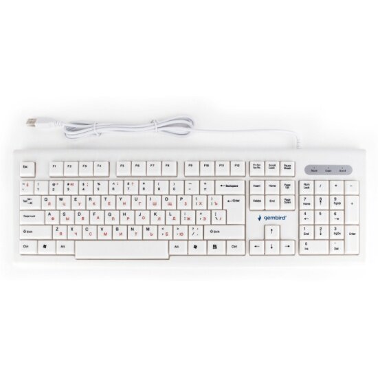 Клавиатура GEMBIRD KB-8354U бежевый/белый