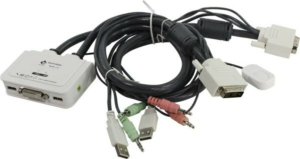 Multico (ew-k1302du) 2-port DVI USB KVM Switch (клавиатураUSB+мышь USB+DVI+Audio проводной Пду к .