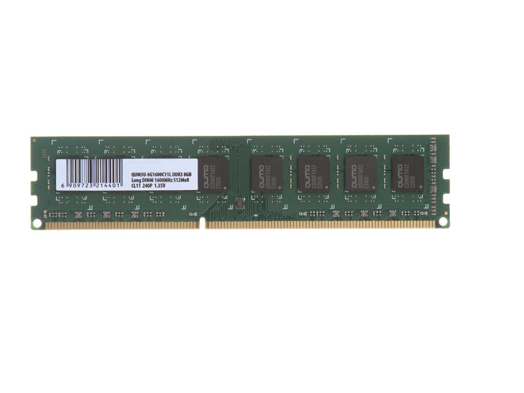 Оперативная память Qumo 8 ГБ DDR3 1600 МГц DIMM CL11 QUM3U-8G1600C11L