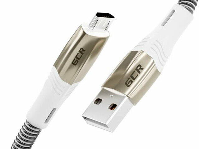 Аксессуар GCR Mercedes & Spring USB - MicroUSB 1.2m White GCR-52217