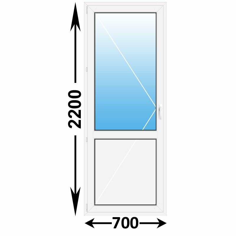 Готовая пластиковая балконная дверь Veka WHS 700x2200 Левая (ширина Х высота) (700Х2200)