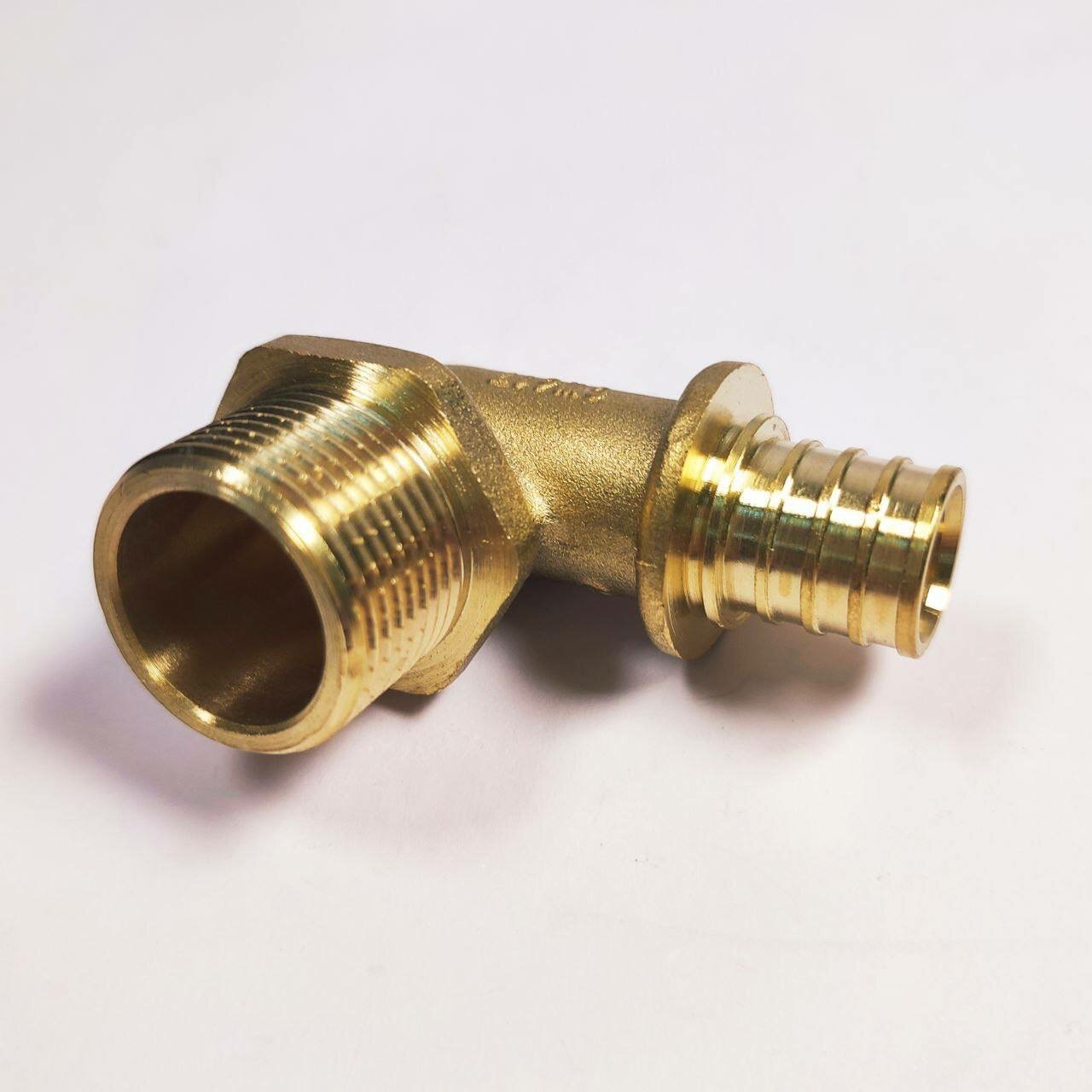 фото Угол аксиальный 90 VIEIR 20x3/4"H для труб из сшитого полиэтилена, латунь