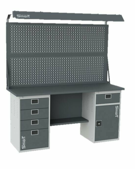 Стол производственный верстак SMART 17604 S21-1 d2 универсальный в гараж в мастерскую1864х1766х605