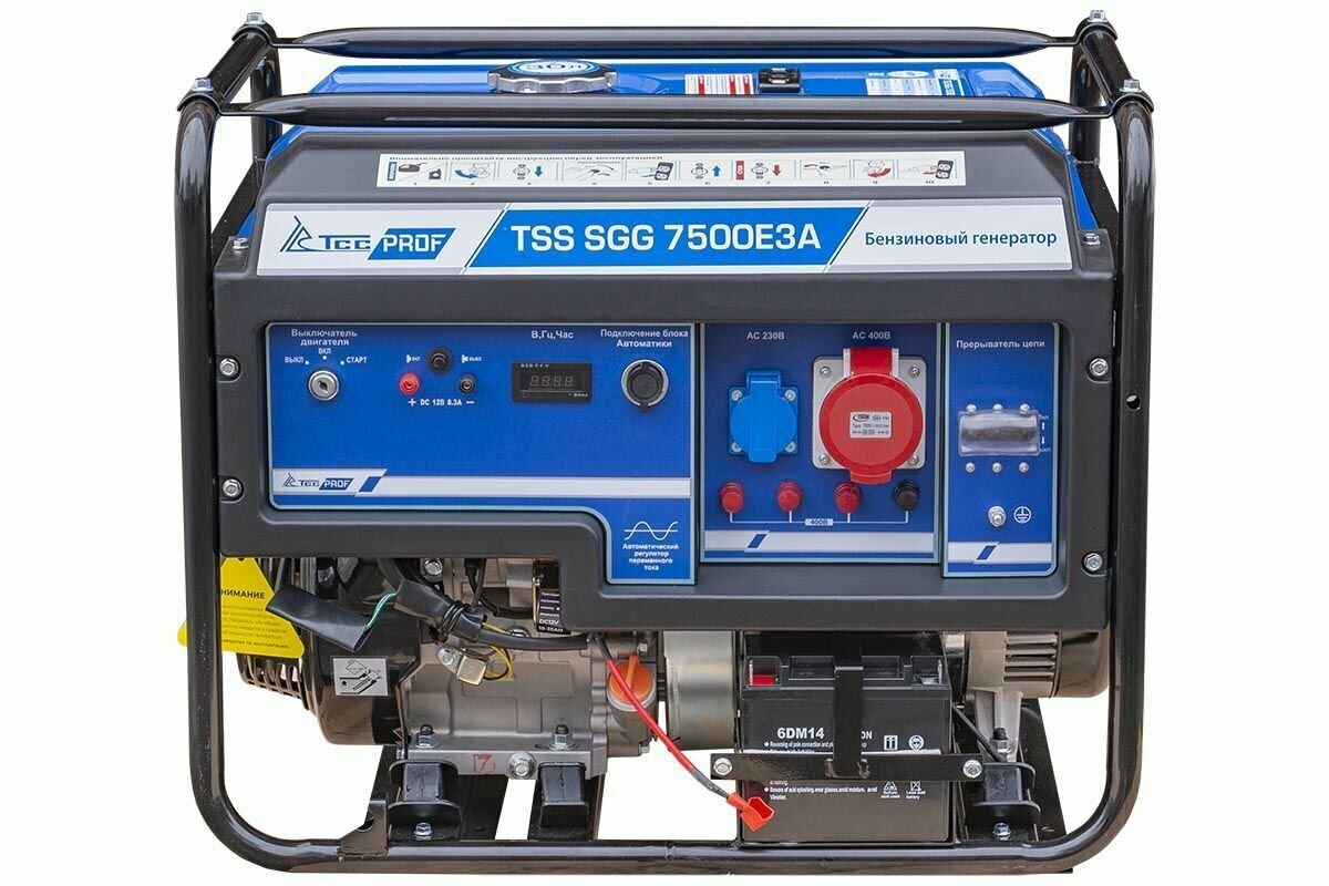 Генератор бензиновый TSS SGG 7500E3A (3-х фазный, 8 кВт) с электростартером и разъемом для подключения автоматики - фотография № 3