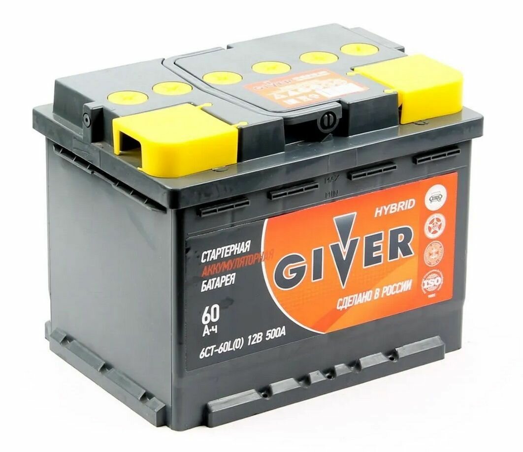 Аккумулятор Giver Hybrid 60 Ач 500А обратная полярность