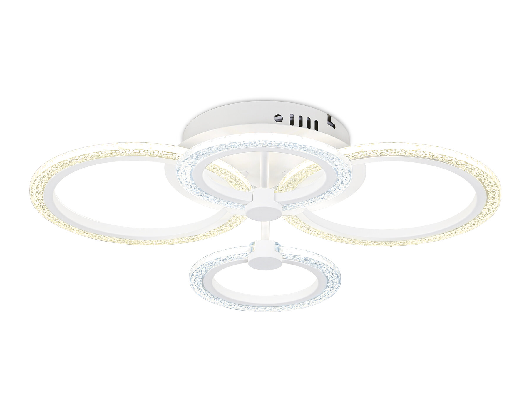 фото Потолочный светодиодный светильник с пультом Ambrella light FA4061/4 WH белый 4200K/3000+6400K/6400K+3000K 51W 530*480*125 (ПДУ ИК)