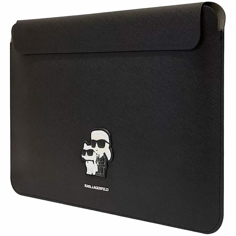 Чехол-папка Lagerfeld Saffiano Sleeve NFT Karl & Choupette для Macbook 13"/14", черный — фото 2