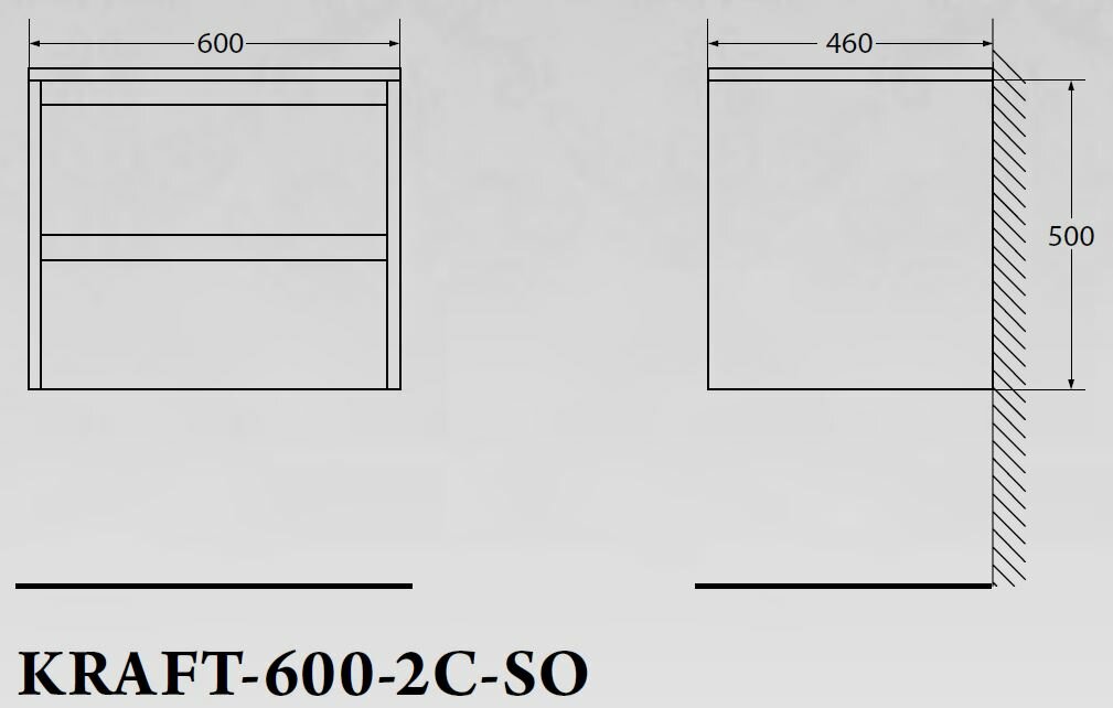 Тумба для комплекта BelBagno Kraft-600-2C-SO-PP