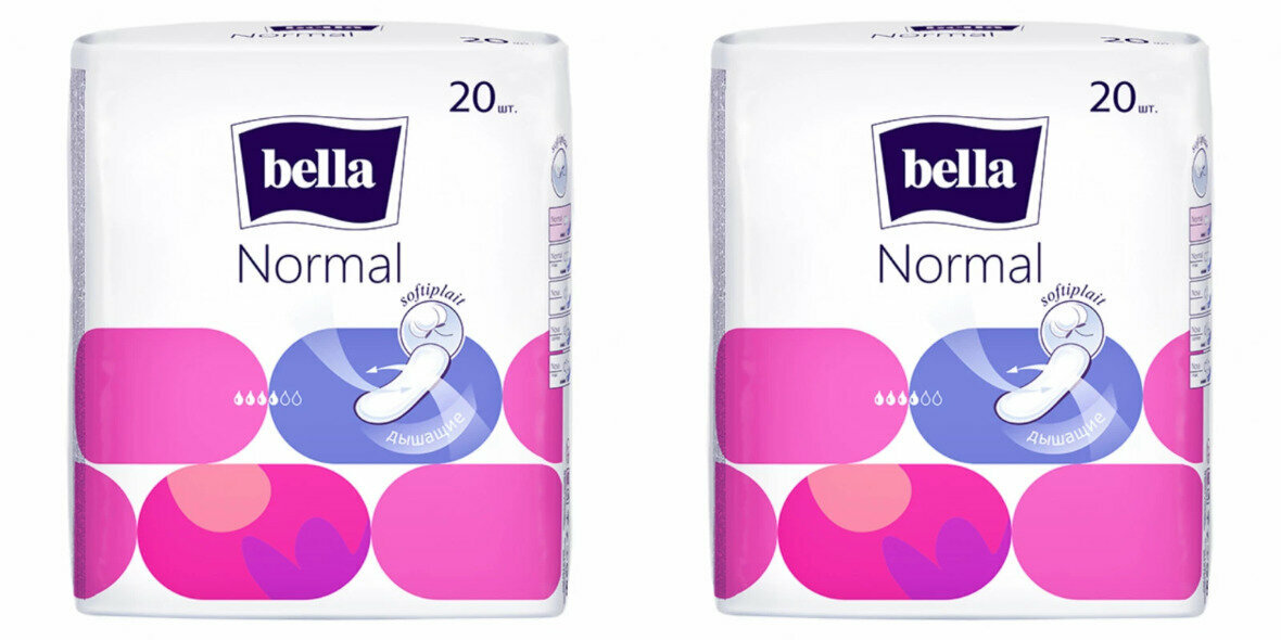 Прокладки BELLA, Normal, женские, гигиенические, 20 шт, 2 уп