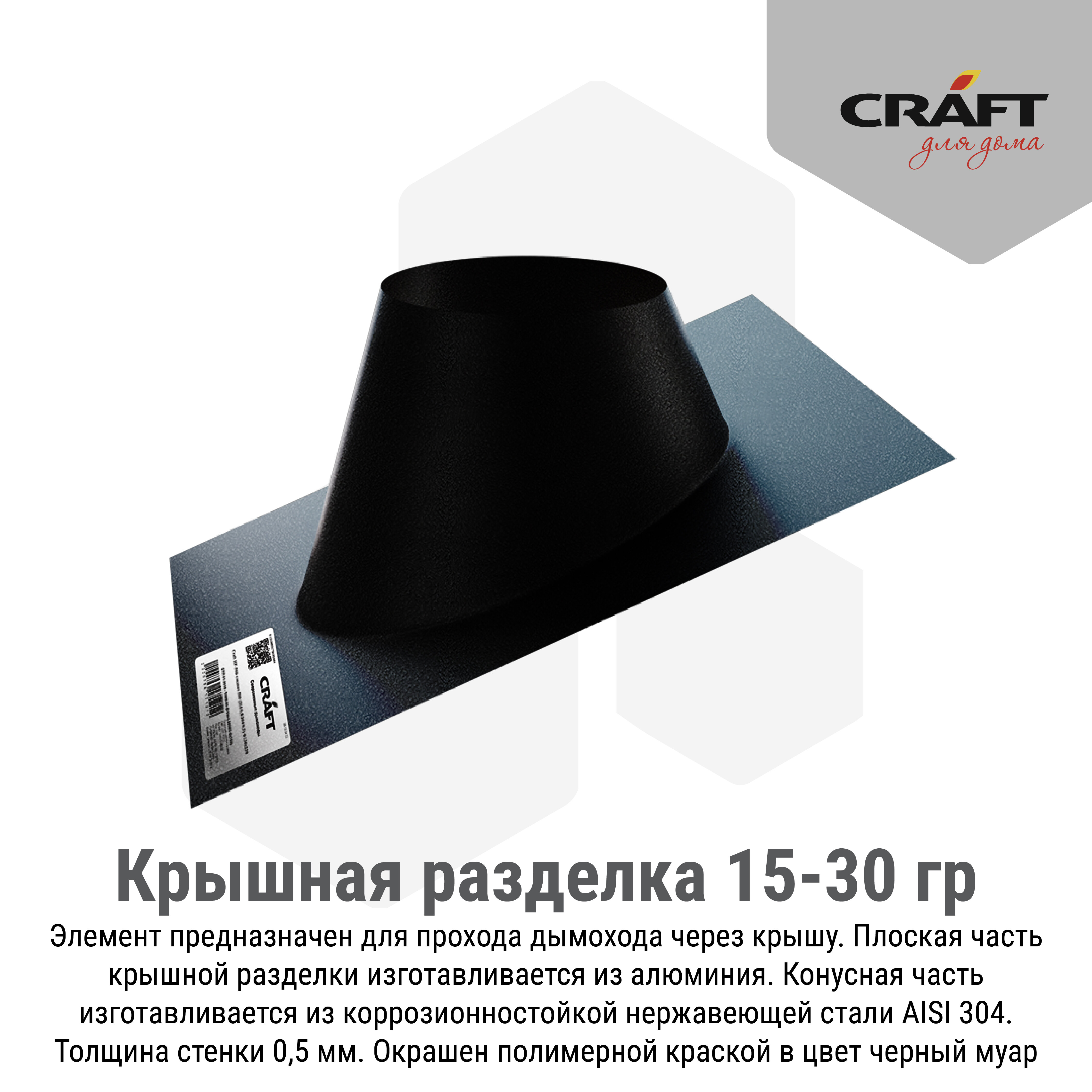 Craft HF-M крышная разделка 15-30гр. (алюминий/"Черный муар") Ф250 - фотография № 2