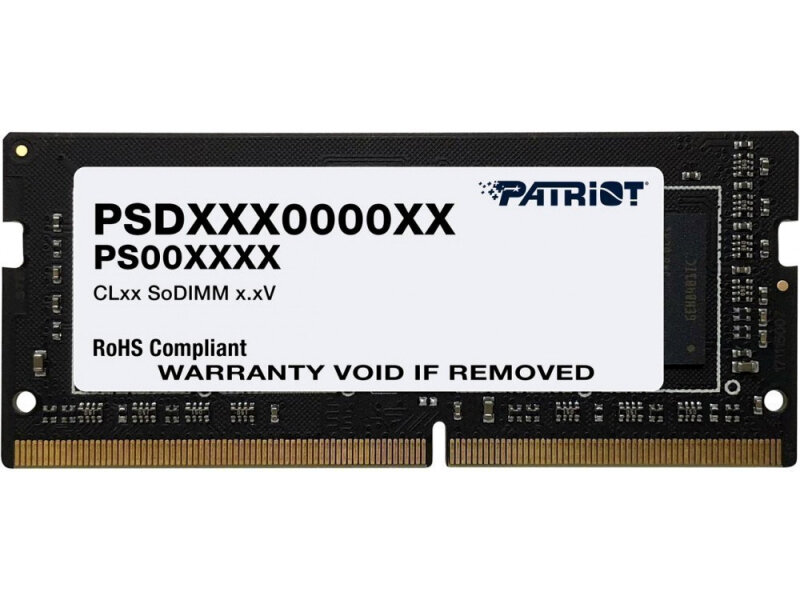 Оперативная память Patriot Memory SL 8 ГБ DDR4 3200 МГц SODIMM CL22 PSD48G320081S