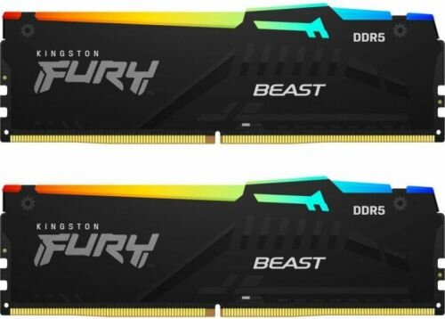 Модуль памяти DDR5 32GB (2*16GB) Kingston FURY KF560C36BBEAK2-32 Beast Black RGB EXPO/XMP 6000Mhz PC