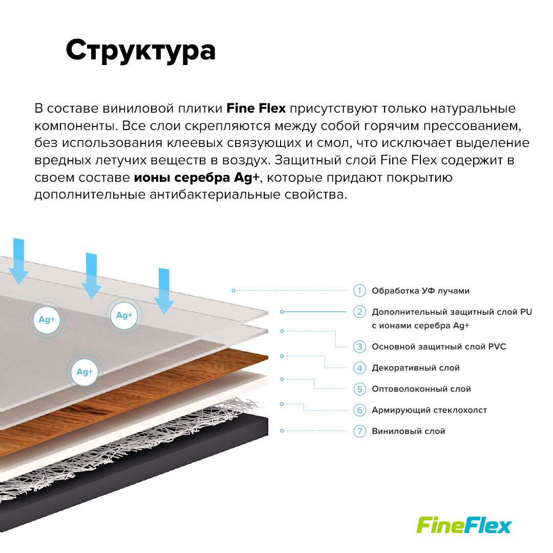 Кварц-виниловая плитка Fine Flex FX-LIGHT Дуб Каскадный FX-142, 31 класс, 2 мм, клеевой - фотография № 7