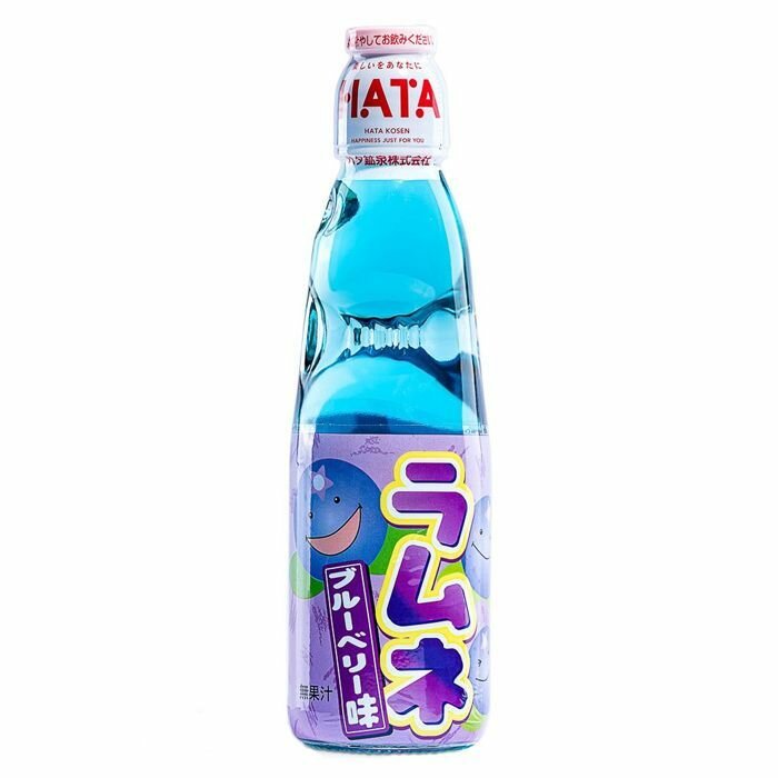 Газированный напиток Hatakosen Ramune Blueberry со вкусом черники (Япония), 200 мл