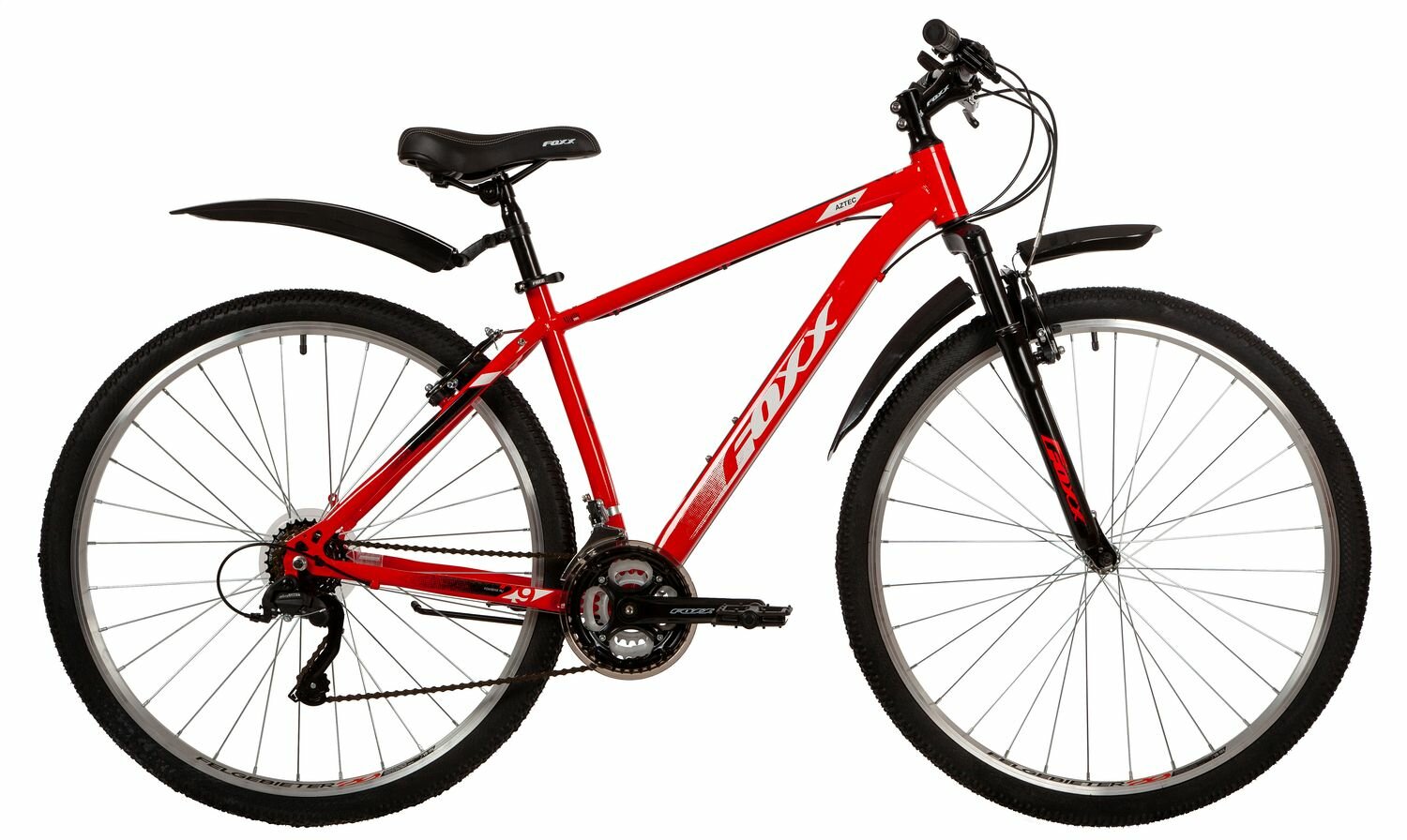 Велосипед FOXX Aztec (2021), горный (взрослый), рама 18", колеса 29", красный, 17.3кг [29shv.aztec.18rd2] - фото №1