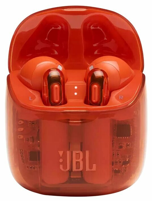 Беспроводные наушники JBL T225 TWS transparent / portocaliu