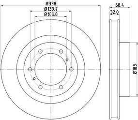 NISSHINBO ND1058K Диск тормозной передн. GX URJ15_ 4 RUNNER _N28_ LAND CRUISER PRADO _J15_ LAND CRUISER 200 _J2