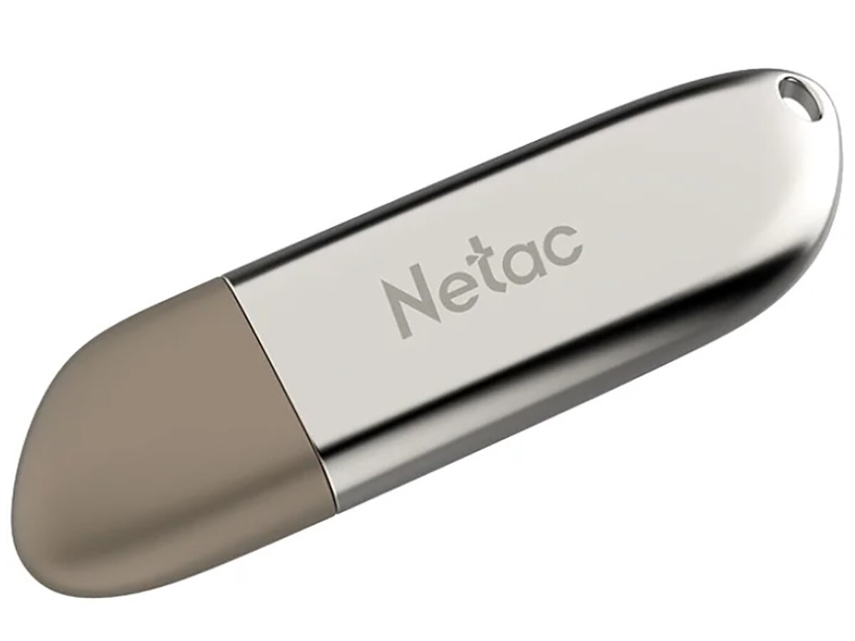 Флешка Netac U352, 128Gb, USB 3.0, Серебристый/Коричневый NT03U352N-128G-30PN