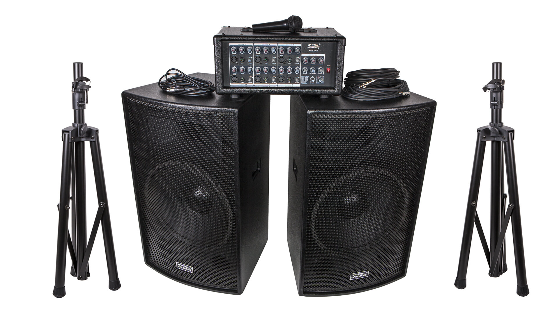 Soundking ZH0602D12LS Комплект акустической системы, микшер, микрофон, кабели, 2х200Вт