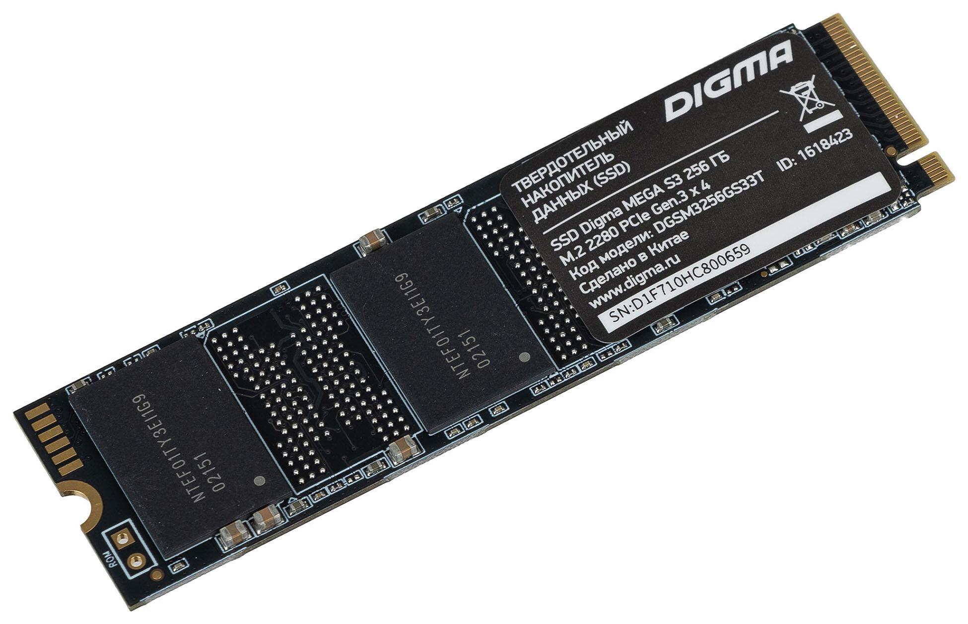 Накопитель SSD Digma PCI-E x 256Gb DGSM3256GS33T Mega S3 M.2 2280