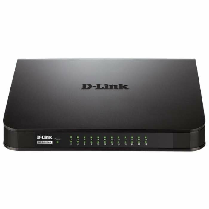 Коммутатор D-Link DES-1024A/E1B, 24-port UTP 10/100Mbps Auto-sensing, Stand-alone, Unmanaged