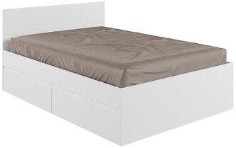 Полутораспальная кровать Woodville Мадера 140х200 белый эггер