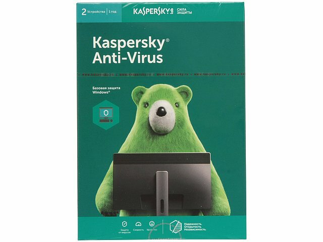 Антивирус Лаборатория Касперского Антивирус Kaspersky Anti-Virus, 2 устр. на 1 год, рус. (Box)