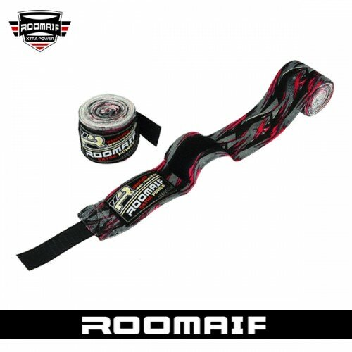 Бинт боксерский Roomaif Rm-101 Grey/red (хлопок-полиэстер) (3,5м)