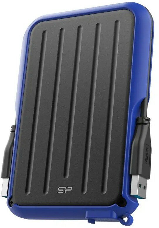 Внешний жёсткий диск 2Tb Silicon Power Armor A66 Black/Blue (SP020TBPHD66SS3B)