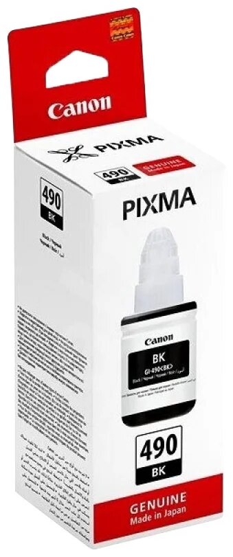 Картридж Canon GI-490BK, черный, 0663С001, для Pixma G1400, G2400, G3400