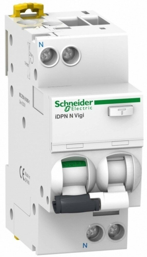 Schneider Electric Выключатель автоматический дифференциального тока 2п (1P+N) B 16А 30мА тип A 6кА iDPN N VIGI Acti9 Schneider Electric A9D56616